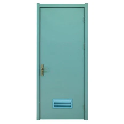 Antibacterial Pvc Film Laminated Medical WPC Door With Louver